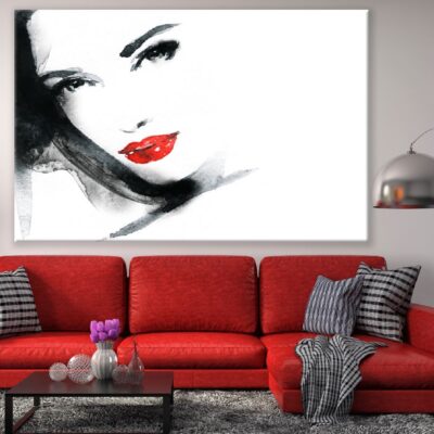 Makeup Woman Face Watercolor Painting Print 100% Australian Made