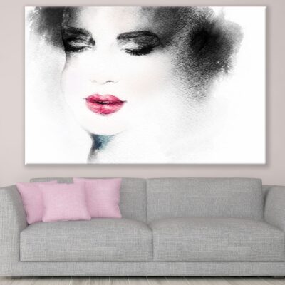 Makeup Woman Face Abstract Watercolor Painting Print 100% Australian Made