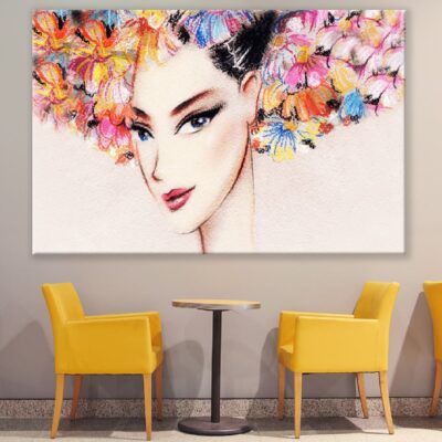 Woman with Flower Headdress Abstract Watercolor Painting Print 100% Australian Made