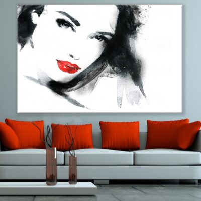 Makeup Woman Face Watercolor Painting Print 100% Australian Made