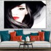 Makeup Woman Face with Hat Watercolor Painting Print 100% Australian Made - Image 2
