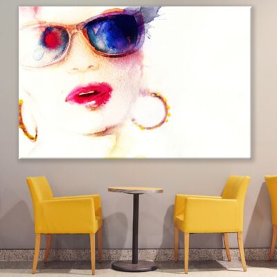 Fashion Woman In Sunglasses Abstract Watercolor Painting Print 100% Australian Made