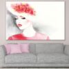 Woman with Red Rose Hat Abstract Watercolor Painting Print 100% Australian Made