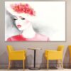 Woman with Red Rose Hat Abstract Watercolor Painting Print 100% Australian Made - Image 2