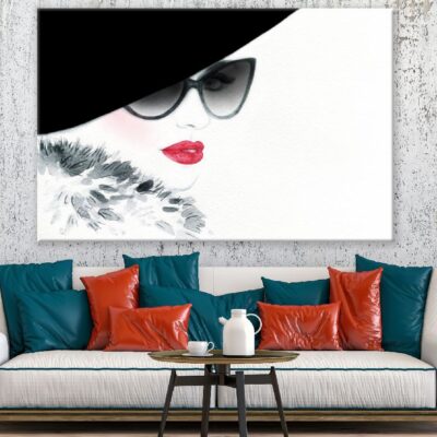 Fashion Lady with Sunglasses Watercolor Painting Print 100% Australian Made
