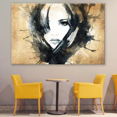 Woman Face Abstract Watercolor Painting Print 100% Australian Made