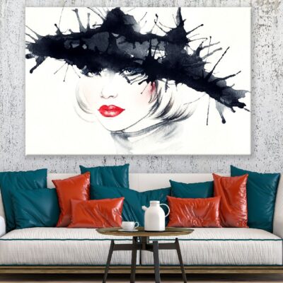Woman with Hat Abstract Painting Print 100% Australian Made