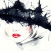 Woman with Hat Abstract Painting Print 100% Australian Made - Image 3