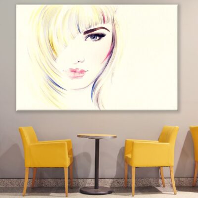 Fashion Woman Face Watercolor Painting Print 100% Australian Made
