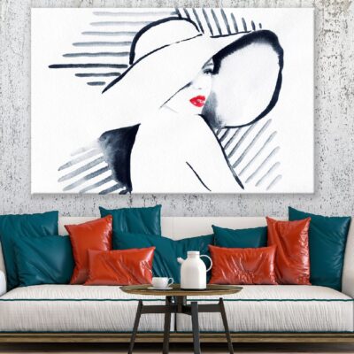 Fashion Woman in a Hat Abstract Watercolor Painting Print 100% Australian Made