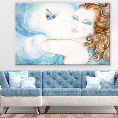 Woman and Butterfly Abstract Watercolor Painting Print 100% Australian Made