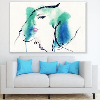 Woman Face & Colorful Hair Abstract Watercolor Painting Print 100% Australian Made