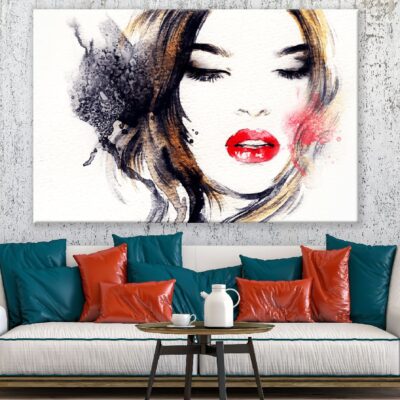 Woman Face & Colorful Hair Abstract Watercolor Painting Print 100% Australian Made
