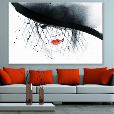 Makeup Woman with Hat Abstract Painting Print 100% Australian Made