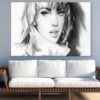 Young Girl With Short Hair B&W Abstract Watercolor Painting Print 100% Australian Made - Image 2
