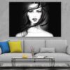 Young Woman Closeup Face B&W Watercolor Painting Print 100% Australian Made