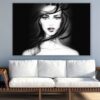 Young Woman Closeup Face B&W Watercolor Painting Print 100% Australian Made - Image 2