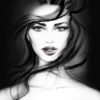 Young Woman Closeup Face B&W Watercolor Painting Print 100% Australian Made - Image 3