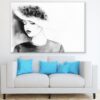 Pretty Girl with Elegant Hat B&W Abstract Watercolor Painting Print 100% Australian Made
