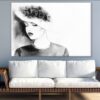 Pretty Girl with Elegant Hat B&W Abstract Watercolor Painting Print 100% Australian Made - Image 2