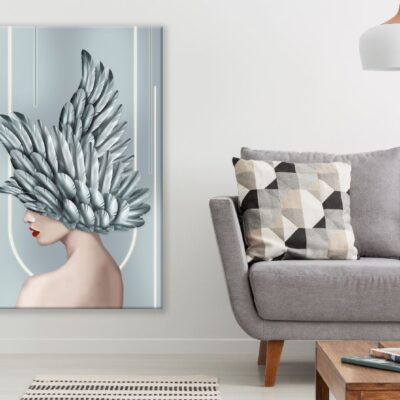 Woman with Wings Headdress 3d Illustration Print 100% Australian Made