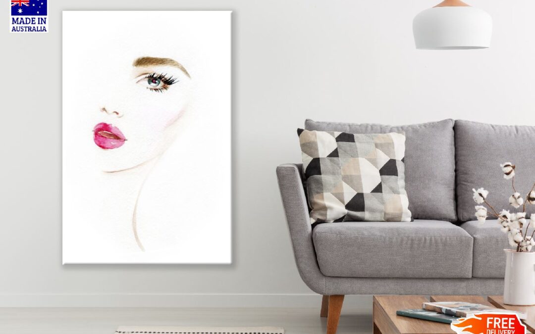 Makeup Woman Face Watercolor Painting Print 100% Australian Made
