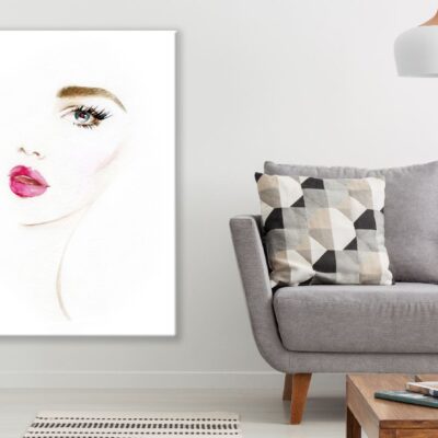 Makeup Woman Face Watercolor Painting Print 100% Australian Made
