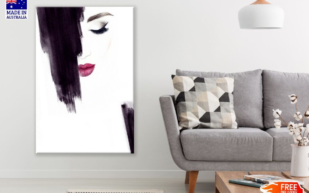 Makeup Woman Face Watercolor Painting Print 100% Australian Made