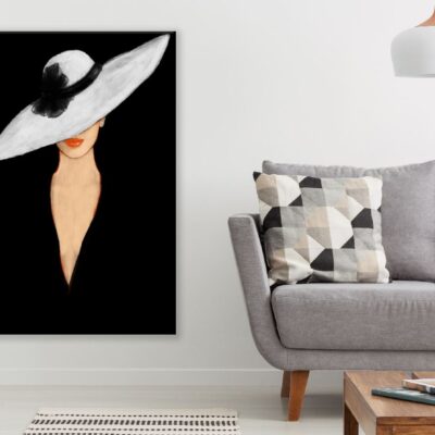 Elegant Lady in Hat Watercolor Painting Print 100% Australian Made