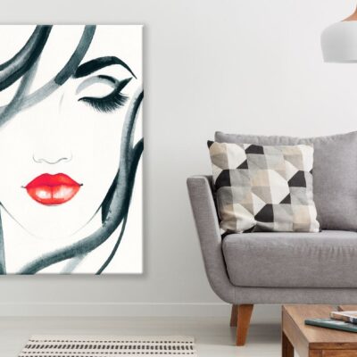 Fashion Woman Face Watercolor Painting Print 100% Australian Made