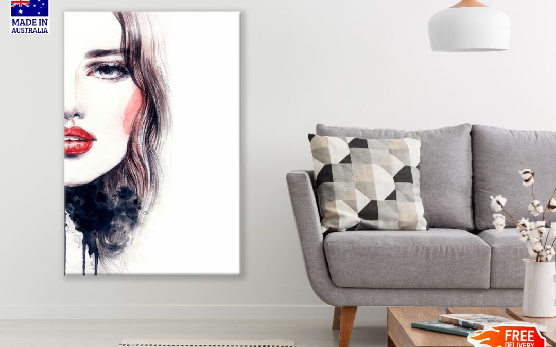 Woman Face Abstract Watercolor Painting Print 100% Australian Made