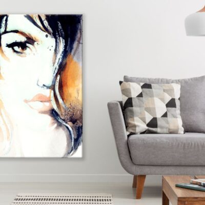 Fashion Woman Face Abstract Watercolor Painting Print 100% Australian Made