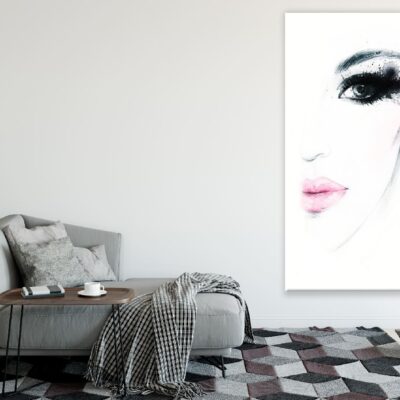 Fashion Woman Face Watercolor Painting Print 100% Australian Made