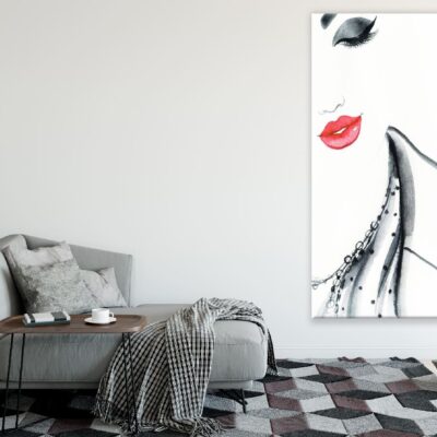 Fashion Woman Face Watercolor Painting Print 100% Australian Made
