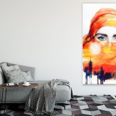 Arabic Woman Portrait Watercolor Painting Print 100% Australian Made