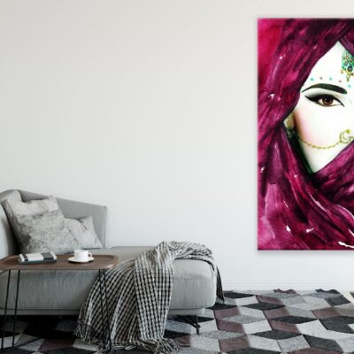 Indian Style Women Portrait Watercolor Painting Print 100% Australian Made