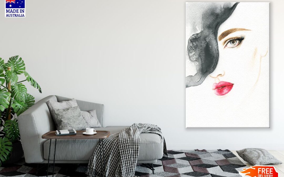 Woman Face Abstract Watercolor Painting Print 100% Australian Made