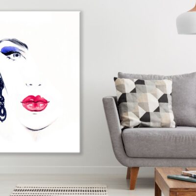 Closeup Woman Face Illustration Print 100% Australian Made