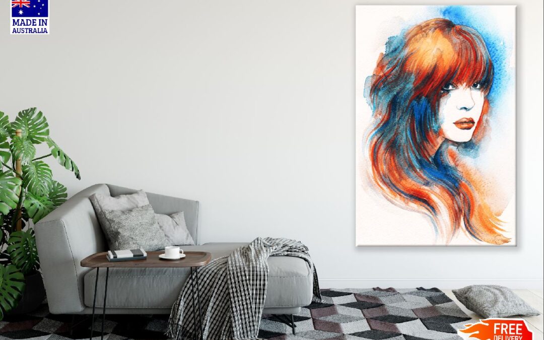 Woman with Colorful Hair Abstract Design Print 100% Australian Made