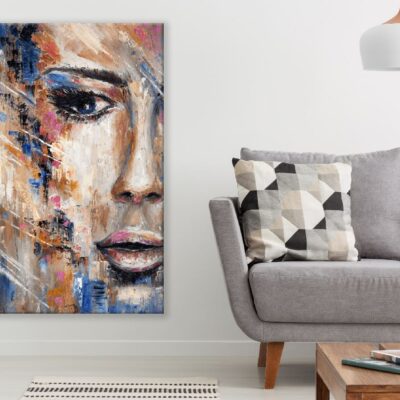 Abstract Painting of a Woman Face Print 100% Australian Made