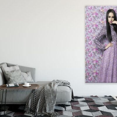 Elegant Fashion Lady on Floral Background Photograph Print 100% Australian Made