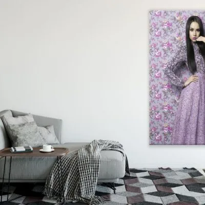 Elegant Fashion Lady on Floral Background Photograph Print 100% Australian Made