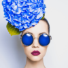 Fashion Portrait of Young Lady with Blue Hydrangea Print 100% Australian Made - Image 3