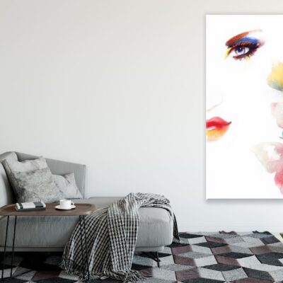 Woman Face with Butterflies Watercolor Painting Print 100% Australian Made