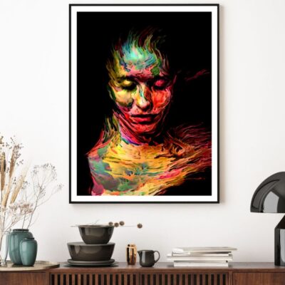 Girl Face Portrait Painting Home Decor Premium Quality Poster Print Choose Your Sizes
