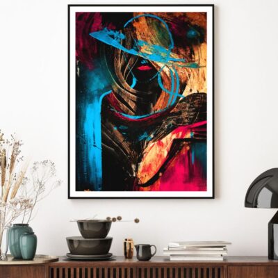 Colorful Woman Portrait Painting Home Decor Premium Quality Poster Print Choose Your Sizes