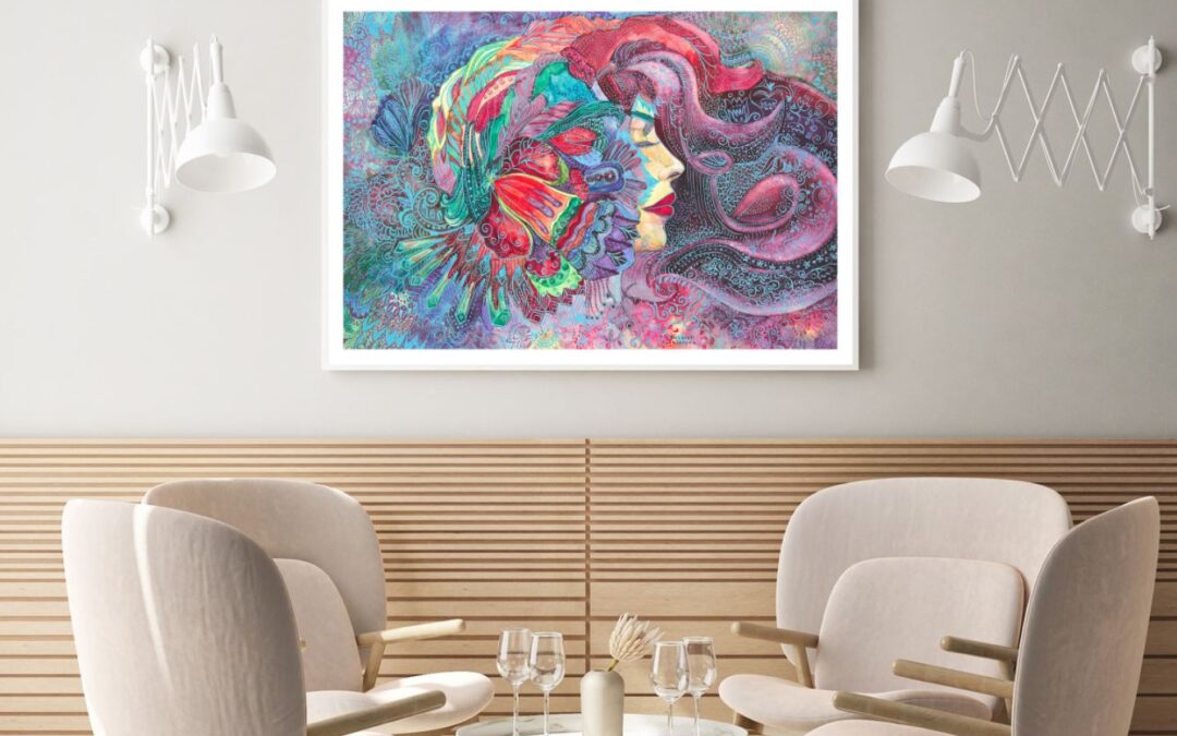 Girl & Abstract Painting Design Home Decor Premium Quality Poster Print Choose Your Sizes