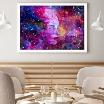 Girl Face & Abstract Pattern Art Home Decor Premium Quality Poster Print Choose Your Sizes