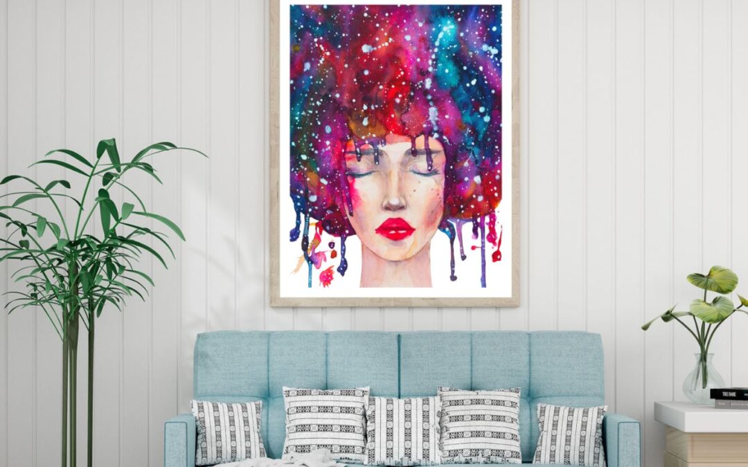 Girl Portrait Abstract Painting Home Decor Premium Quality Poster Print Choose Your Sizes