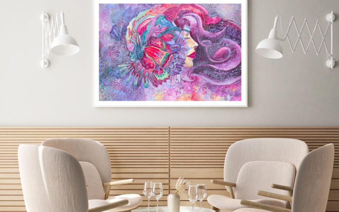Girl & Abstract Painting Design Home Decor Premium Quality Poster Print Choose Your Sizes